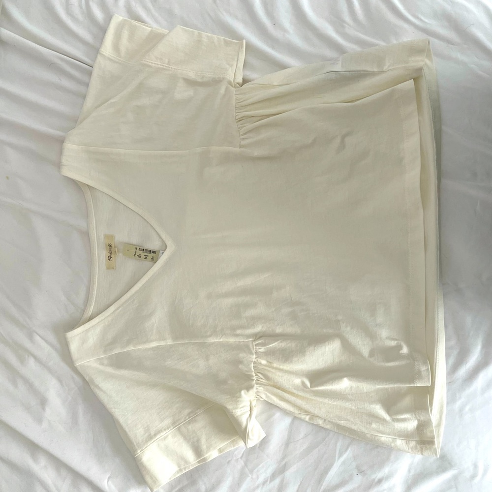 Madewell White/cream v-neck